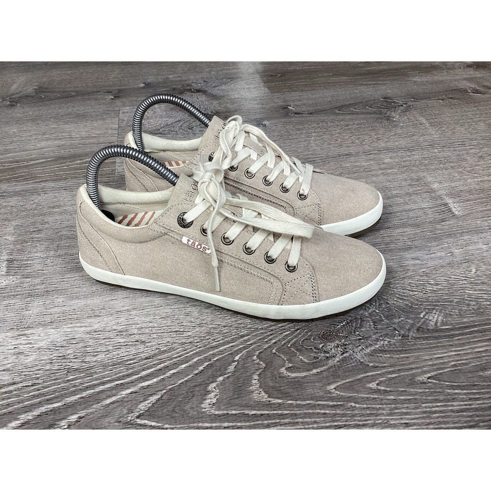 TAOS Star Khaki Canvas Lace Up Sneakers Shoes Womens 8.5